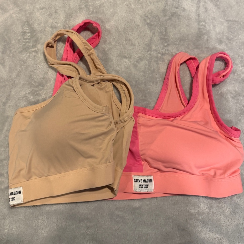 Bundle Steve Madden Pink and Tan super Soft Sports Bras size XL - Picture 6 of 8